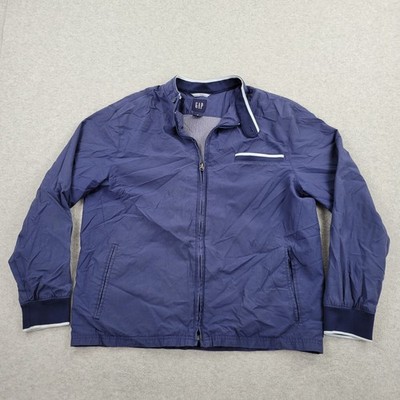 Gap Windbreaker Jacket Mens XL Blue Full Zip Pockets