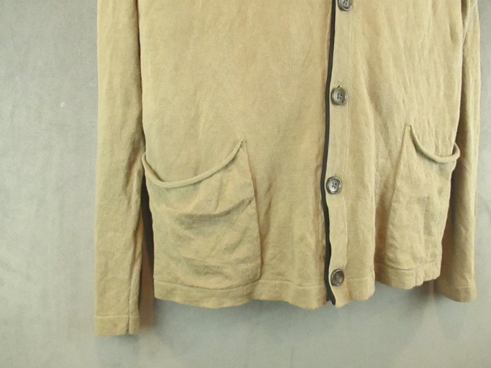 Cárdigan Suéter James Perse Para Hombre Pequeño Verde Oliva Botón Bolsillos Frontales MTK2171 Foto 4 de 4