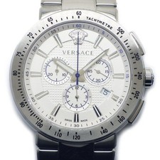 Versace Mystique Sport VFG090013 White Dial Date Chronograph Small Second SS Use