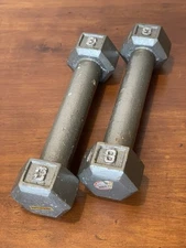Pair Of 3 LB Hexagonal Dumbbell Weights