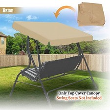 65"x45" Outdoor Patio Swing Canopy Replacement Cover,Beige Cover Only,Frame not