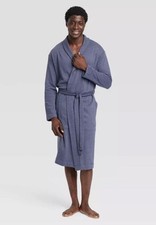 Goodfellow Co. Men s Knit Robe French Terry/Cotton Size L Slate Blue NWOT