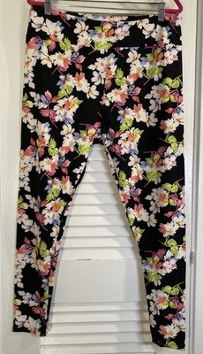 LuLaRoe Soft Leggings Black Floral Women s Size TC2 / 2X Inseams 28  New