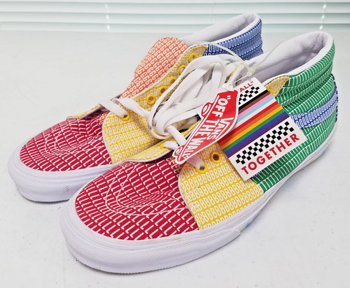 Vans Off The Wall Together Pride Shoes Size 10 Multicolor Limited Ed. New W/Tags