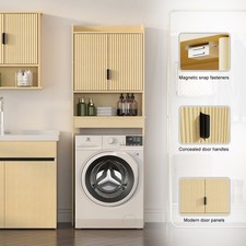 Modern Over The Toilet Storage Cabinet Bathroom Organizer with Double Doors