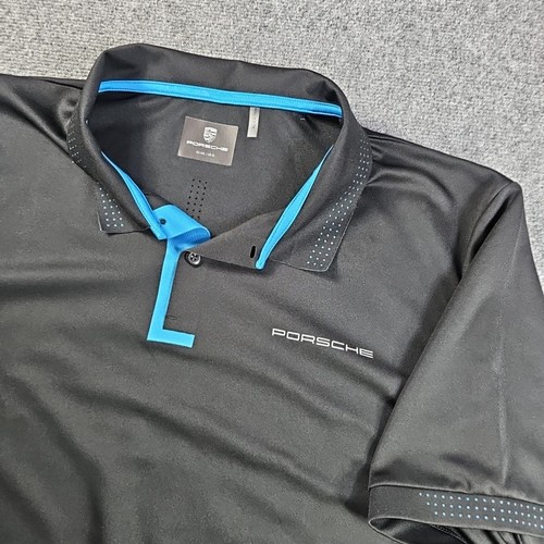 Genuine Porsche Taycan Drivers Selection Mens Black Polo Shirt XL