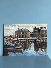 Ölgemälde Französische Szene Hafen von Honfleur Keith Gardner RCA