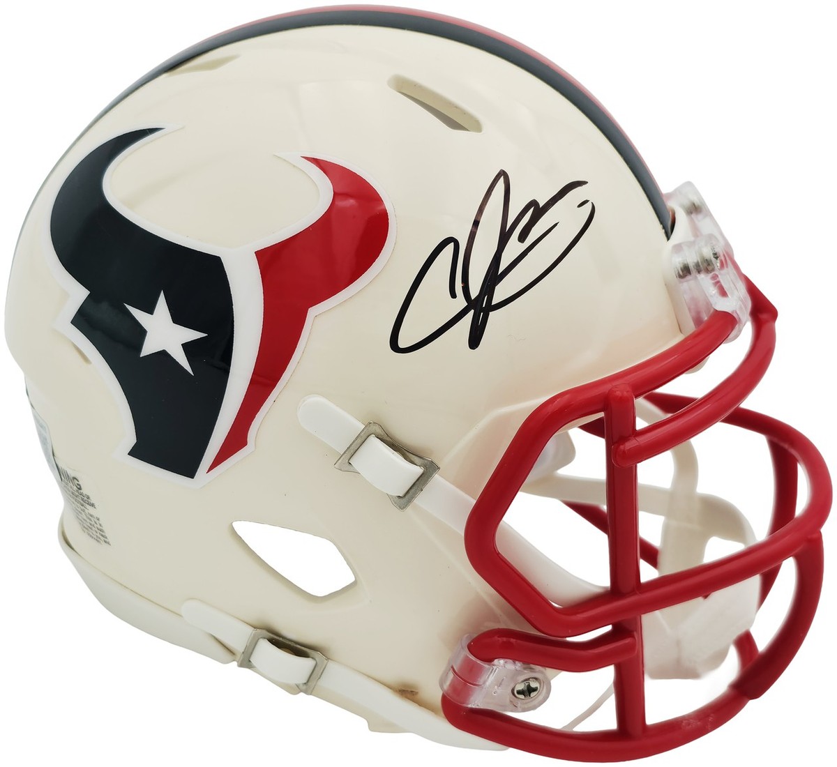 Andre Johnson Signed Texans Cream Retro Speed Mini Helmet Retro