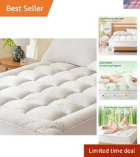 King Mattress Topper - Bamboo Viscose with Cooling Pillow Top for Hot Sleepers
