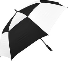 totes Automatic Open Extra Large Vented Canopy Golf Stick Umbrella, Black