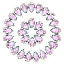 36 Pcs Teardrop Glass Rhinestones for Nail Charm, 8x12mm, AB Transparent