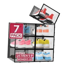 Shoe Boxes 7 Pack  Clear Shoe Storage Boxes Stackable and Compact 