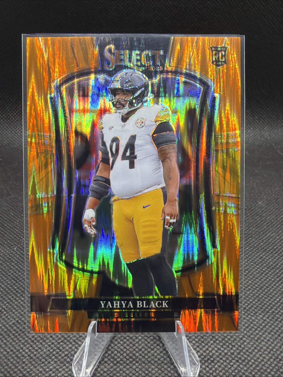 2025 Panini Select - Premier Level Yahya Black #153 Orange Shock Prizm /399 (RC)