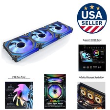 120mm Infinity Mirror FDB Fans - 3-Pack RGB Control with Seamless Installation