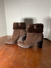 H By Halston Vintage 90 s Brown Leather Women s Cindy Ankle Boots. EUC Size 9.
