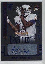 2015 Panini Contenders Draft Picks College Ticket Blue Foil Cam Worthy Auto 0f8