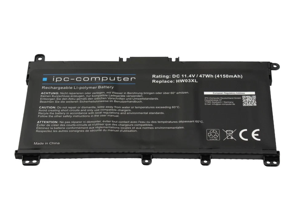 IPC-Computer Batterie compatible avec HP HW03041XL avec 47Wh