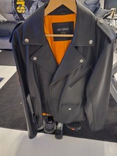 Harley Davidson Mens Black Leather Jacket Bur...