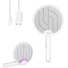 Electric Fly Swatter 4000V, Bug Zapper Racket Indoor with USB Rechargeable, M...