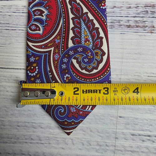 Jos. A. Bank Reserve Mens Silk Tie Purple Red Paisley Classic Formal Necktie - Picture 5 of 5
