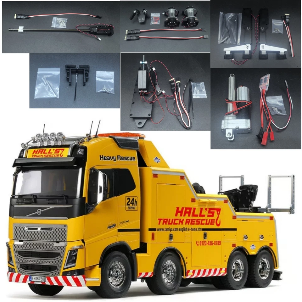 Upgrade Parts Set for Tamiya 1/14 RC Rescue Vehicle VOLVO FH16 750 1:14 Truck - Photo 1/4