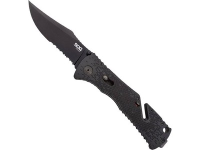 SOG Trident Assisted Opening Pocket Knife 3.75'' Partially Serrated Clip Point
