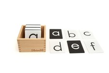Montessori Sandpaper Letters Set  Black  White Lowercase Tactile Letter Car...