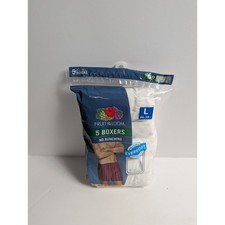Fruit of the Loom Men  s White Boxers - 5 Pack - Size Large 36-38 - EverSoft