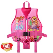 Jurmickey Toddler Swim Vest Pink Mermaid M 4-6 Years