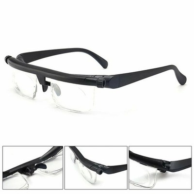 Dial Adjustable Glasses Variable Focus For Reading Distance Vision Eyeglasses