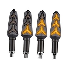 4PCS Motorcycle Indicator Lights, 12V Super Bright Flowing Turn Black/Yellow