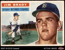 1956 Topps #126 Jim Brady Grey Back Tigers COMMON VARIATION 3.5 - VG+