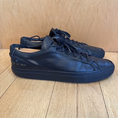 Common Projects Achilles Leather Black Low Retro Sneakers Men Sz 42 US 9