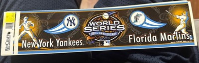 2003 Florida Marlins New York Yankees MLB World Series Bumper Sticker Dueling