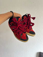 Lanvin Paris Herren Sneaker Low Top Rot/Schwarz EU 43 Oversize-Schnürsenkel