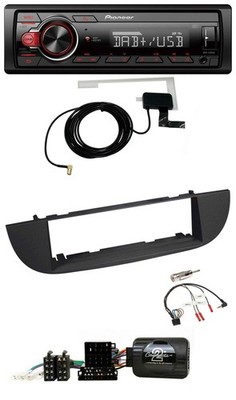 Pioneer 1DIN MP3 DAB USB Lenkrad Autoradio für Fiat 500 ab 2007 schwarz