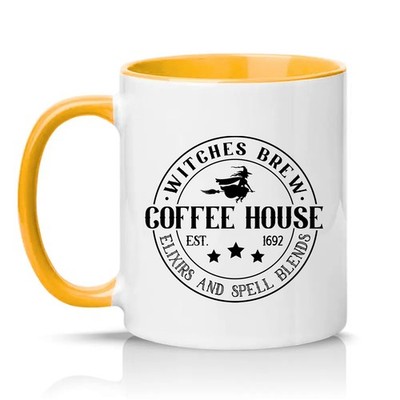 WITCHES BREW COFFEE HOUSE EST Unisex 11 Unzen Keramiktasse Hexenkaffee Halloween...