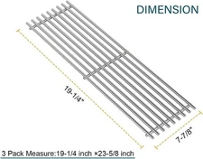 3-Pack Grill Grates Replacement for Nexgrill 720-0008-T 720-0335 Cooking Grids