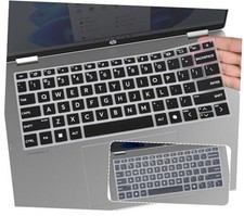 2PCS Keyboard Cover Skin for 2026 2025 HP OmniBook 5 14" Next Gen Black Clear