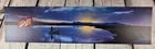 Vintage Schlitz Beer Cooler Door Sign Sunset Fishing Man in Boat Twilight Scene