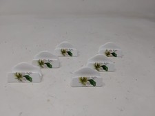 Vintage 6x Countess Fine Bone China Place Card Holders White Lillies 