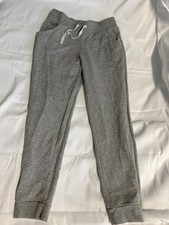Cat  Jack Girls Gray Fleece Jogger Pants L 10/12 Adjustable Waist Drawstring