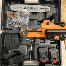 12" Cordless Chainsaw 21V Brushless Electric Handheld Chain Saw w/Battery&Charge