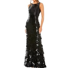 New MacDuggal Sequined Sleeveless Trumpet Gown 5959 CURRENT STYLE Black Tie