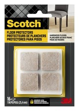 Scotch Felt Pads 16 PCS Beige, Furniture for Square 1", Beige