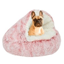 Small Dog Bed Hooded, Cat Cave Bed for Indoor Cats with Covered Hood for Smal...