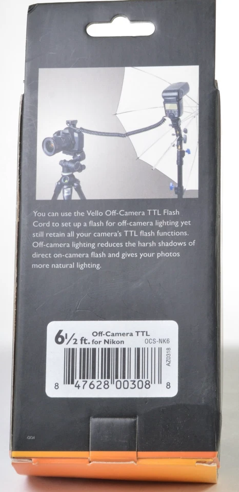 Vello OCS-NK6 Off-Camera TTL Flash Cord For Nikon 6.5' Nikon i-TTL NEW IN BOX - Image 2 of 4