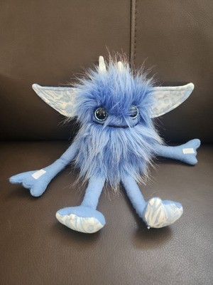 Hand Made Monster Pink Sprinkles Plush Fluffy Toy Art Doll Blue Small