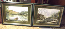 Diana Taylor Vintage Framed Irish Watercolours Co Monaghan Ireland - SIGNED PAIR