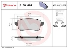 BREMBO Bremsbelagsatz, Scheibenbremse P 68 064 für RENAULT